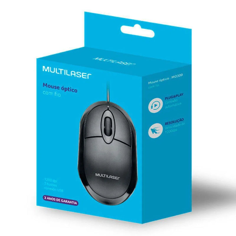 Mouse Multilaser Office MO300 Preto